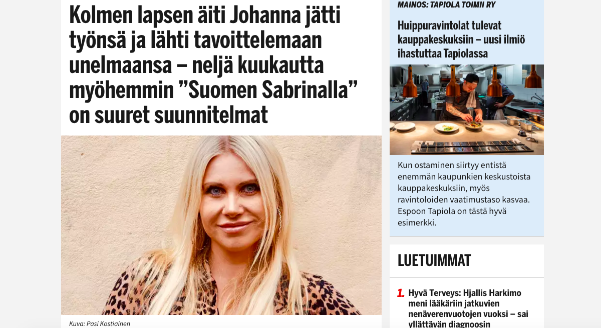 Ilta-Sanomat NYE article